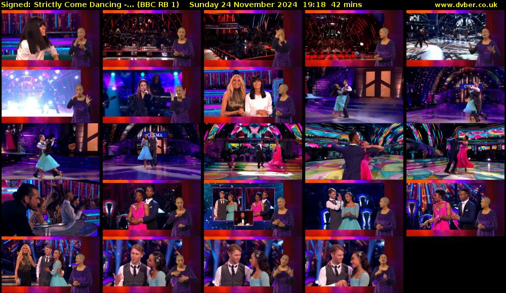 Signed: Strictly Come Dancing -... (BBC RB 1) Sunday 24 November 2024 19:18 - 20:00