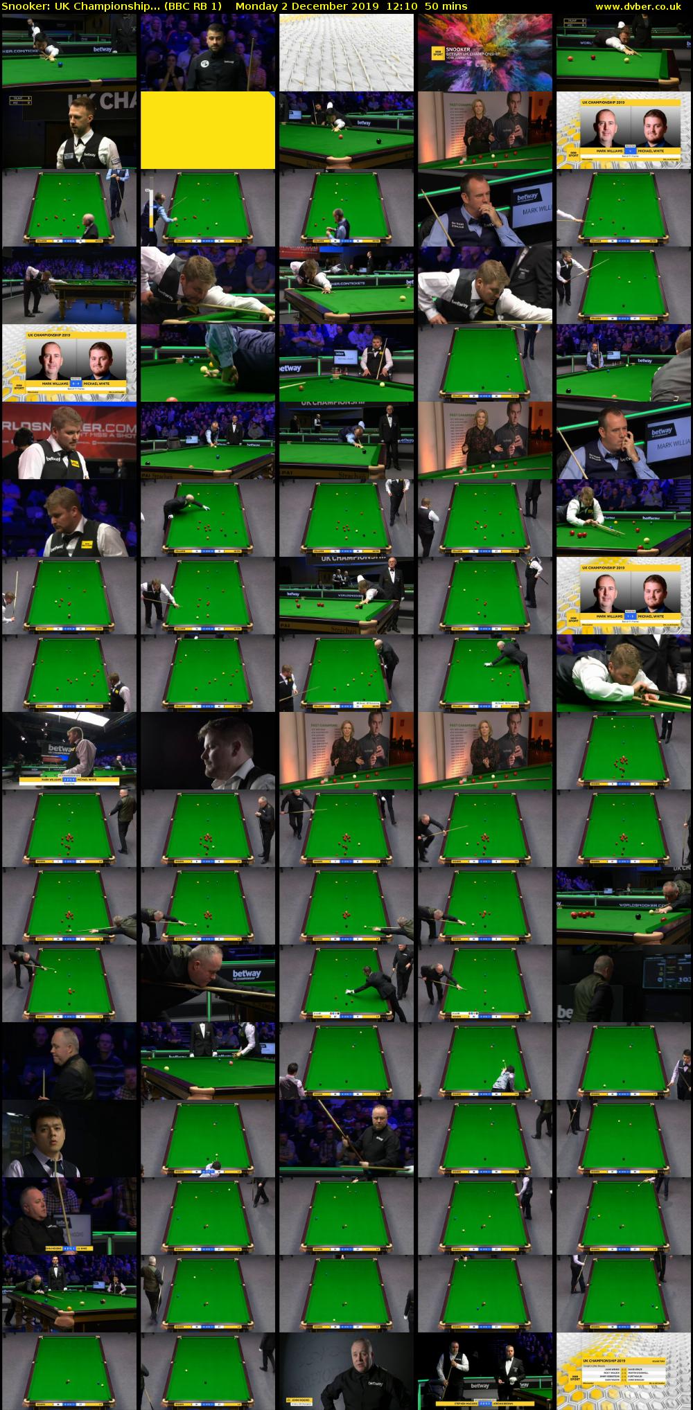Snooker: UK Championship... (BBC RB 1) Monday 2 December 2019 12:10 - 13:00