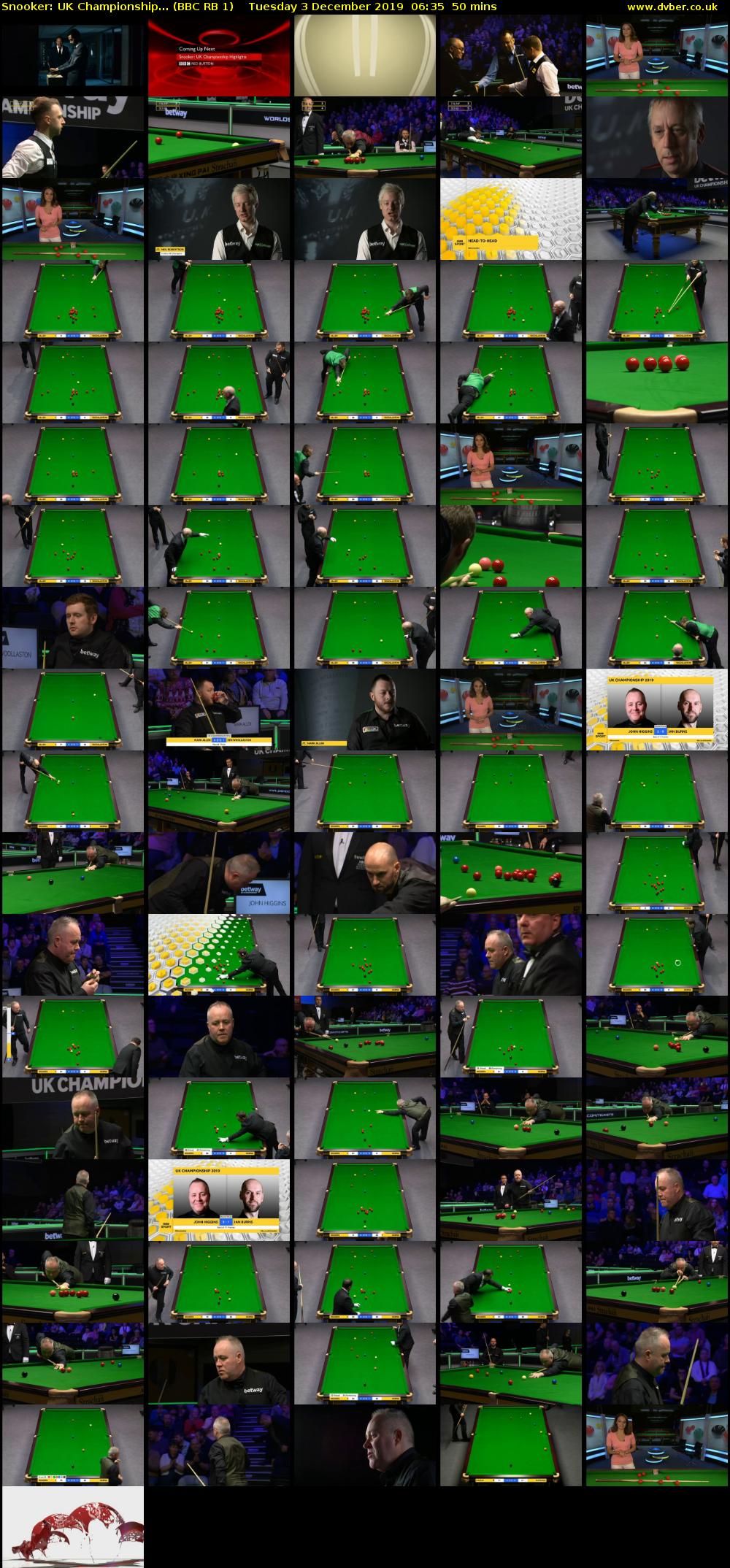 Snooker: UK Championship... (BBC RB 1) Tuesday 3 December 2019 06:35 - 07:25