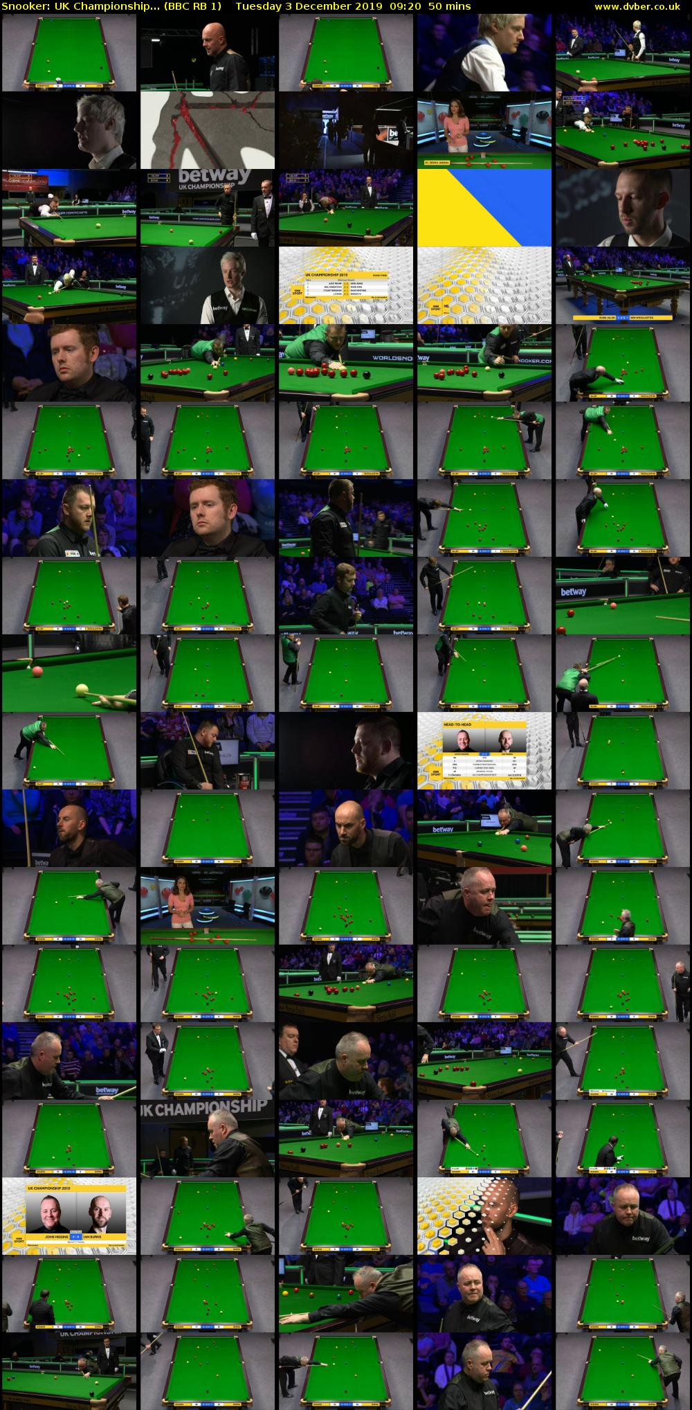 Snooker: UK Championship... (BBC RB 1) Tuesday 3 December 2019 09:20 - 10:10