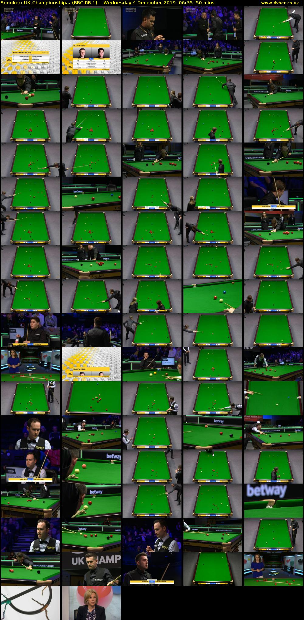 Snooker: UK Championship... (BBC RB 1) Wednesday 4 December 2019 06:35 - 07:25