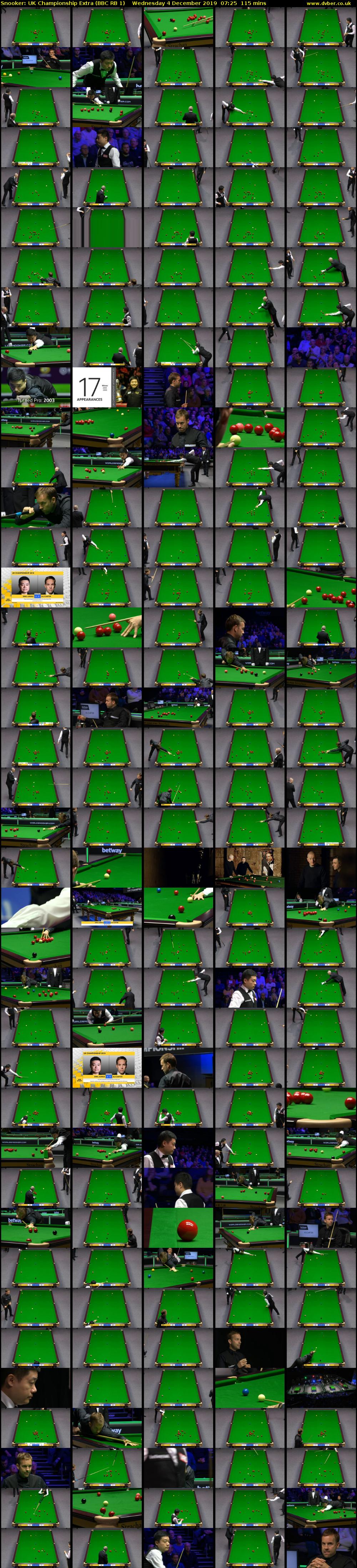 Snooker: UK Championship Extra (BBC RB 1) Wednesday 4 December 2019 07:25 - 09:20