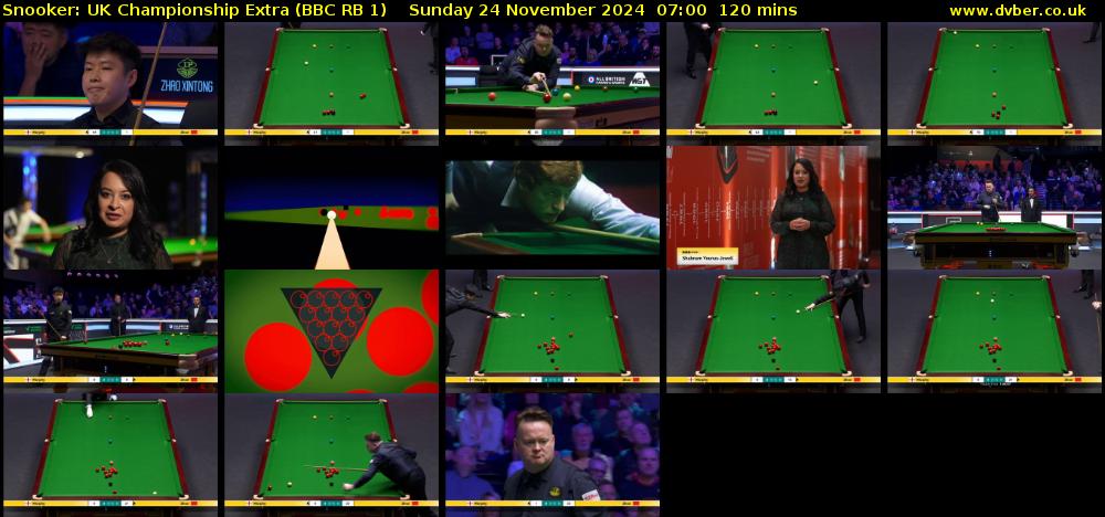 Snooker: UK Championship Extra (BBC RB 1) Sunday 24 November 2024 07:00 - 09:00