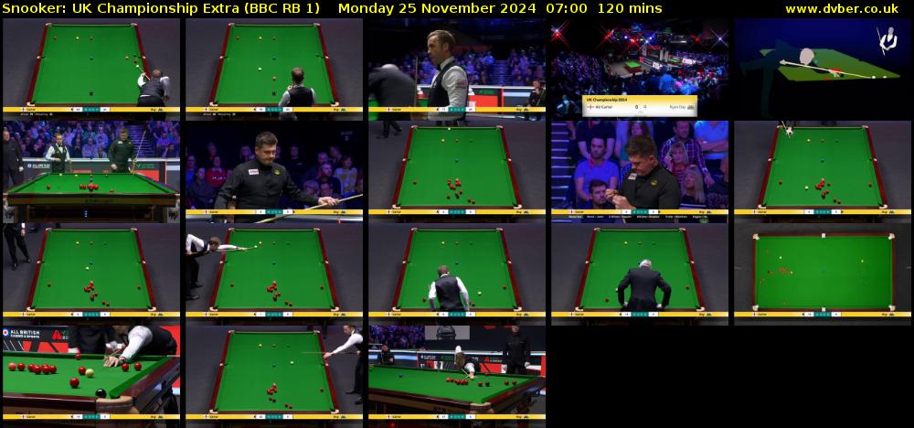 Snooker: UK Championship Extra (BBC RB 1) Monday 25 November 2024 07:00 - 09:00