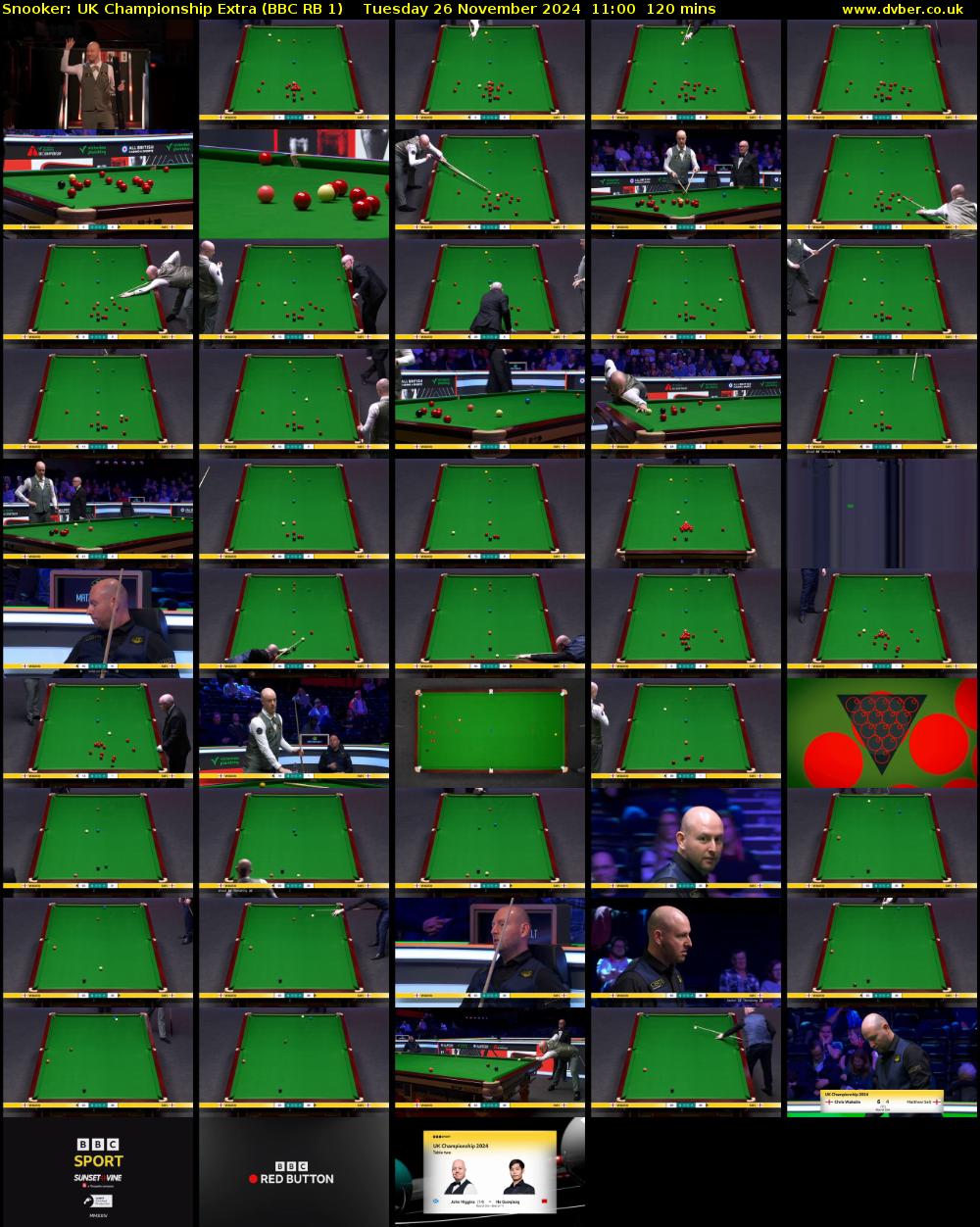 Snooker: UK Championship Extra (BBC RB 1) Tuesday 26 November 2024 11:00 - 13:00
