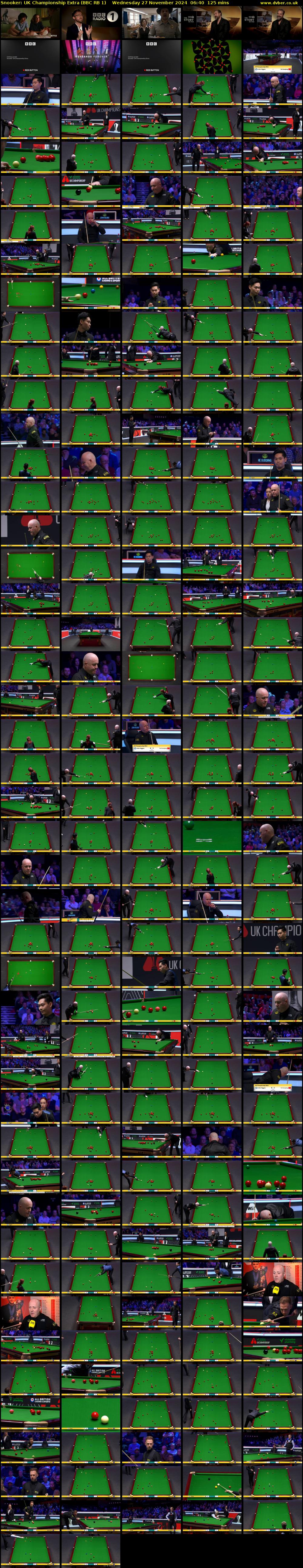 Snooker: UK Championship Extra (BBC RB 1) Wednesday 27 November 2024 06:40 - 08:45
