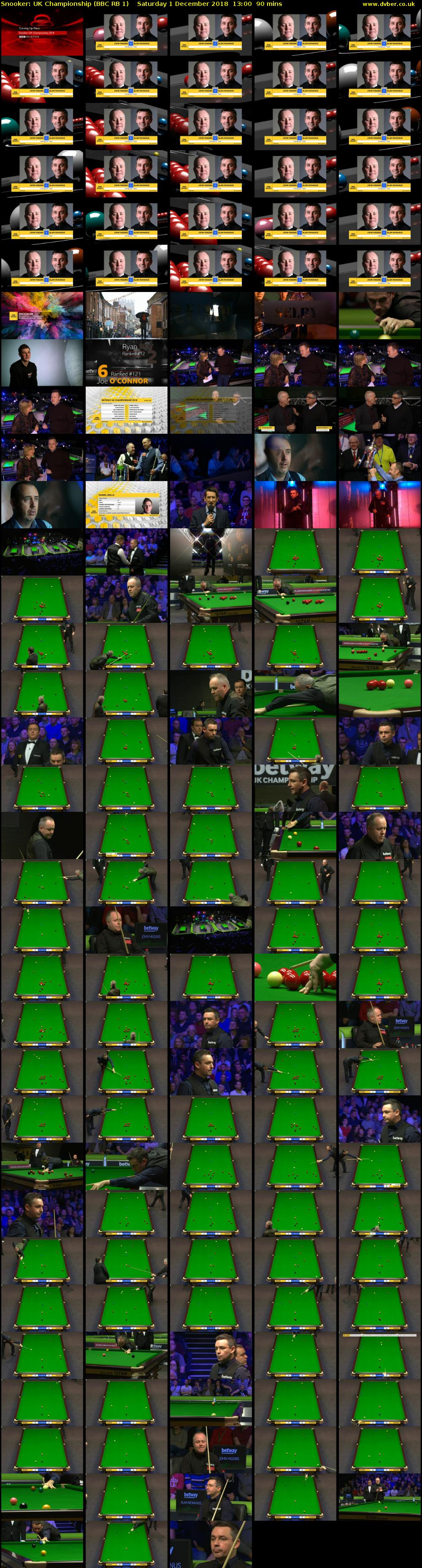 Snooker: UK Championship (BBC RB 1) Saturday 1 December 2018 13:00 - 14:30