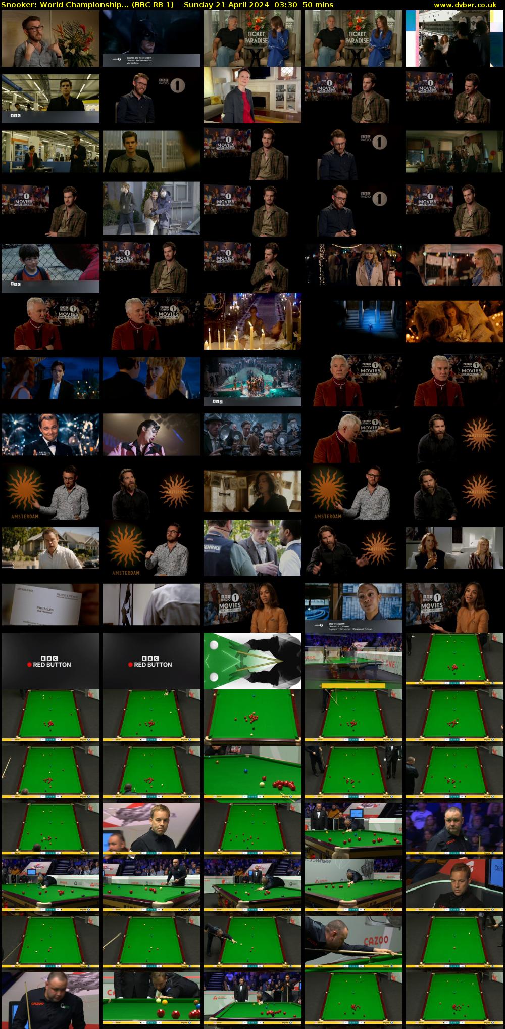 Snooker: World Championship... (BBC RB 1) Sunday 21 April 2024 03:30 - 04:20