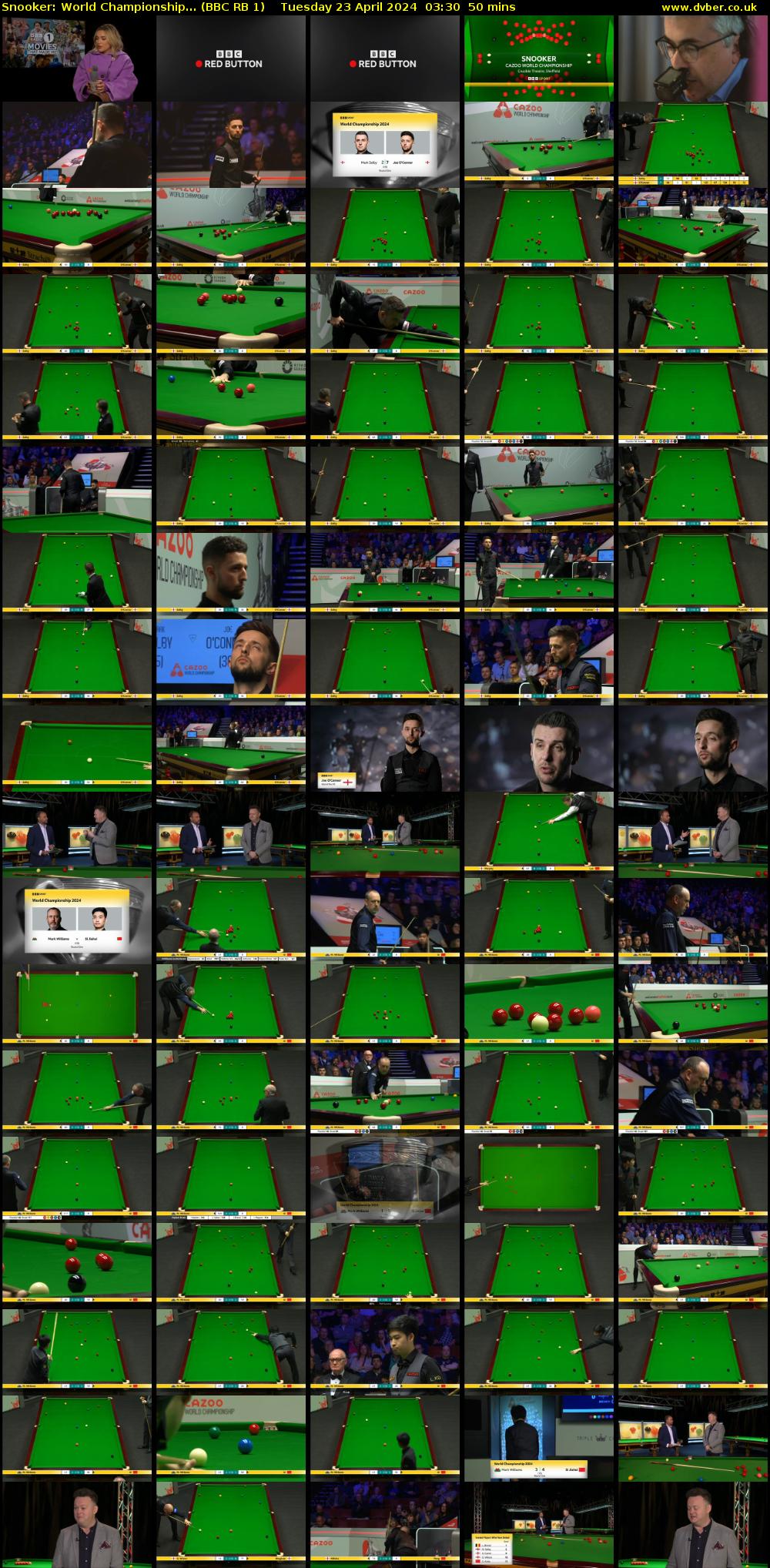 Snooker: World Championship... (BBC RB 1) Tuesday 23 April 2024 03:30 - 04:20