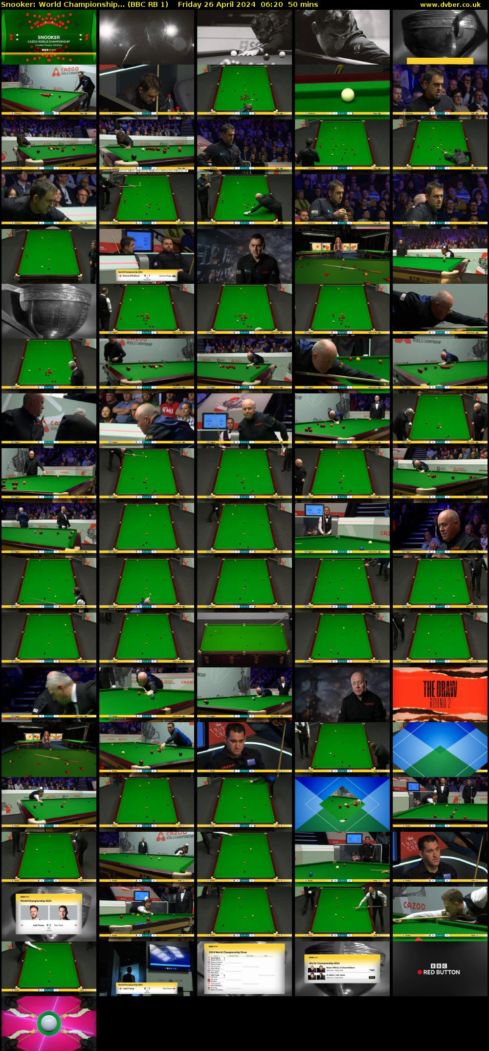 Snooker: World Championship... (BBC RB 1) Friday 26 April 2024 06:20 - 07:10