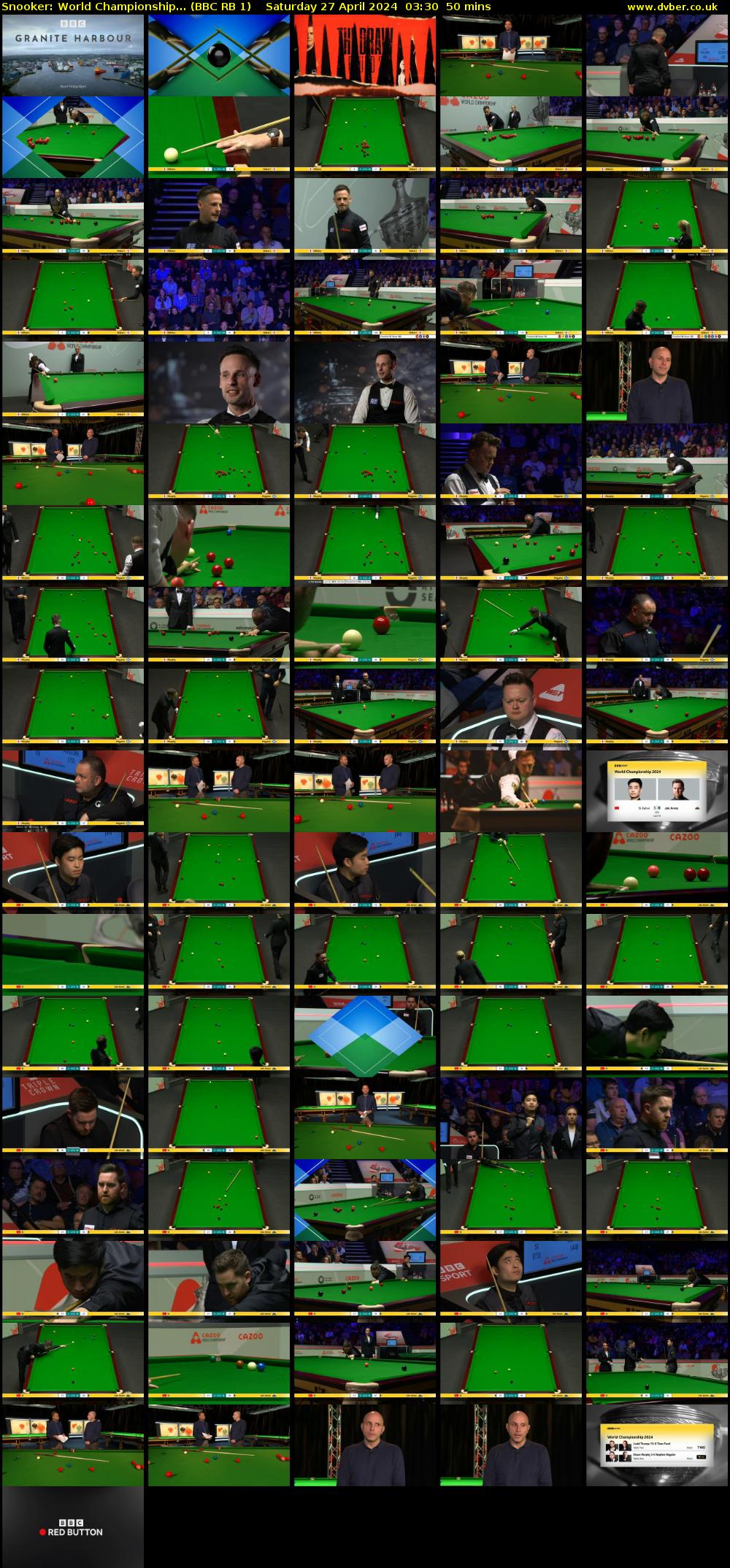 Snooker: World Championship... (BBC RB 1) Saturday 27 April 2024 03:30 - 04:20
