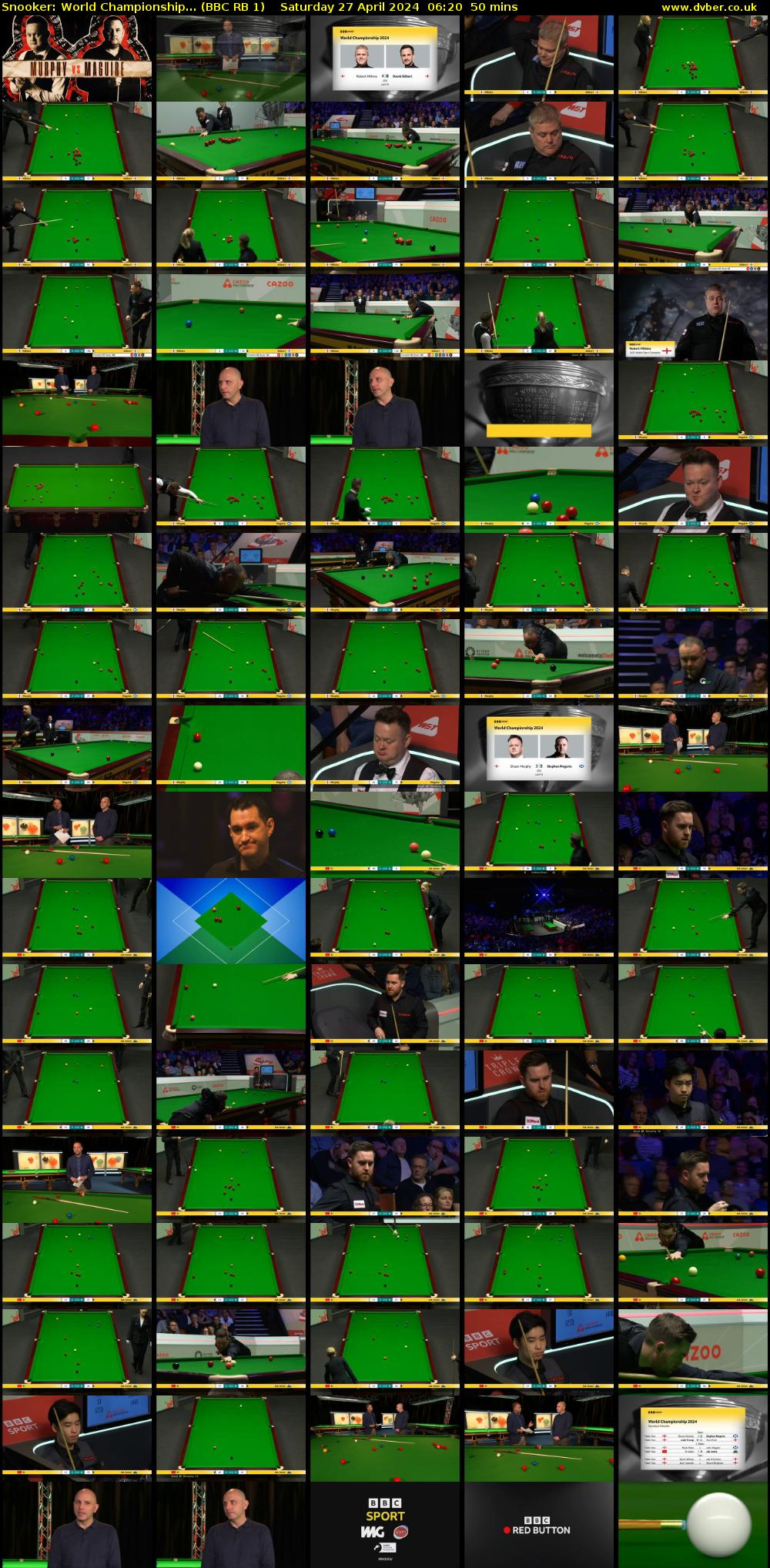 Snooker: World Championship... (BBC RB 1) Saturday 27 April 2024 06:20 - 07:10