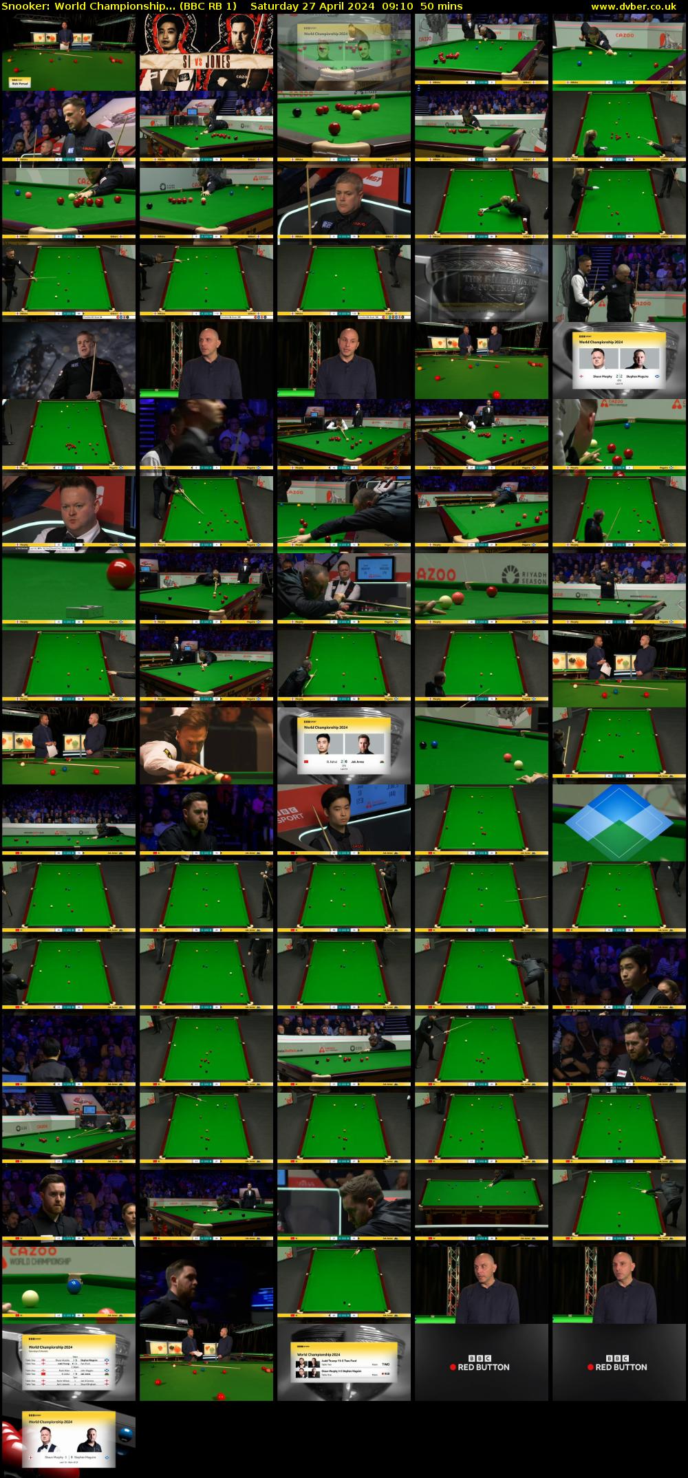 Snooker: World Championship... (BBC RB 1) Saturday 27 April 2024 09:10 - 10:00