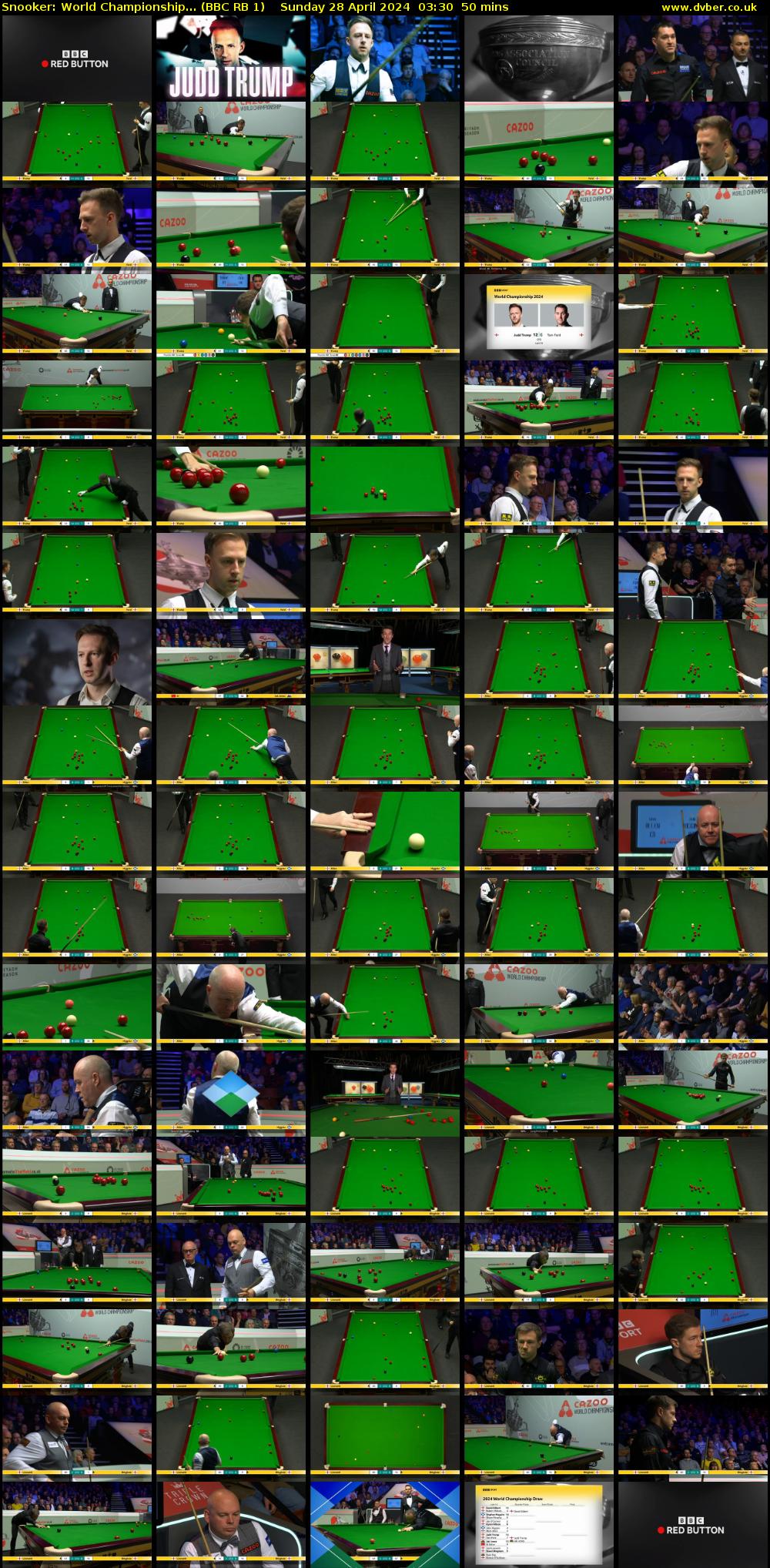 Snooker: World Championship... (BBC RB 1) Sunday 28 April 2024 03:30 - 04:20
