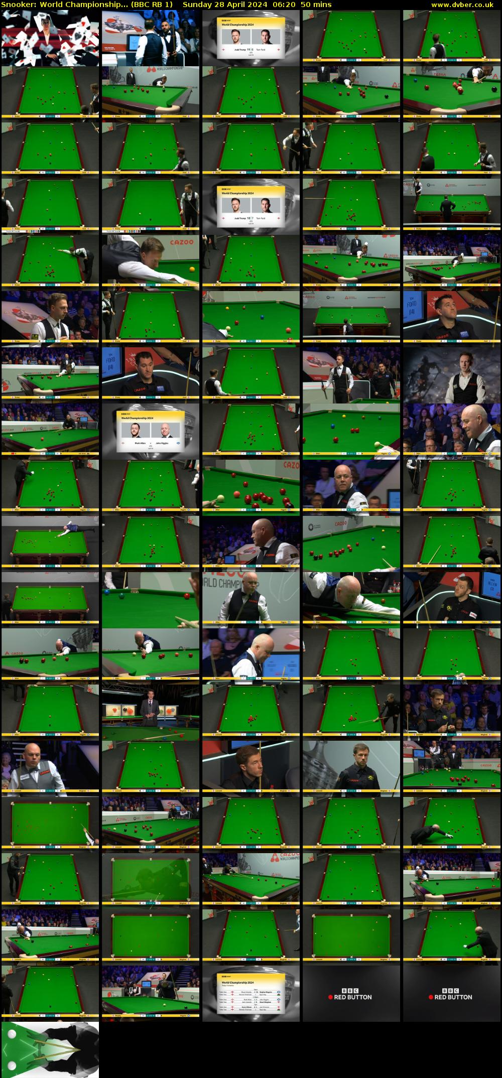 Snooker: World Championship... (BBC RB 1) Sunday 28 April 2024 06:20 - 07:10