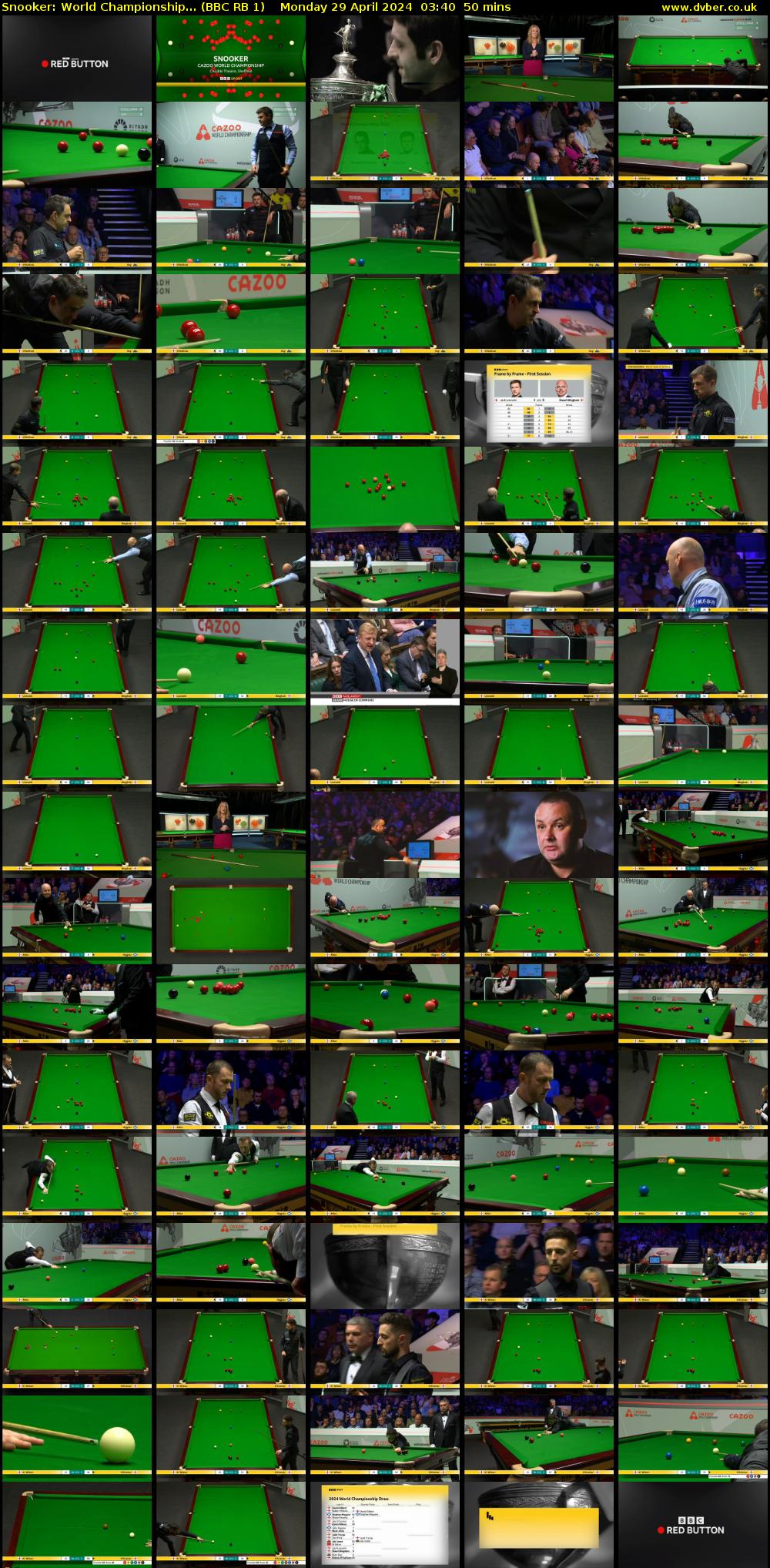 Snooker: World Championship... (BBC RB 1) Monday 29 April 2024 03:40 - 04:30