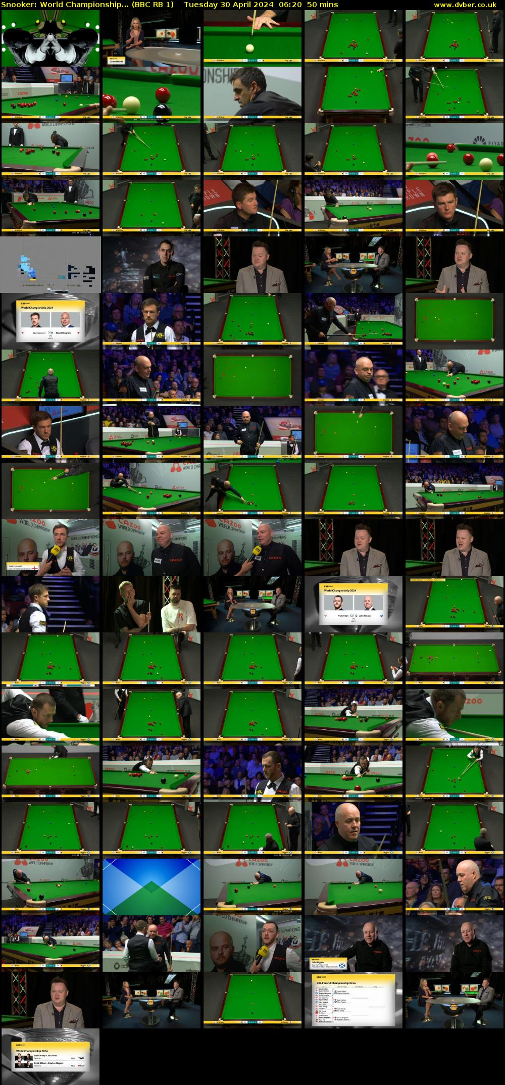 Snooker: World Championship... (BBC RB 1) Tuesday 30 April 2024 06:20 - 07:10