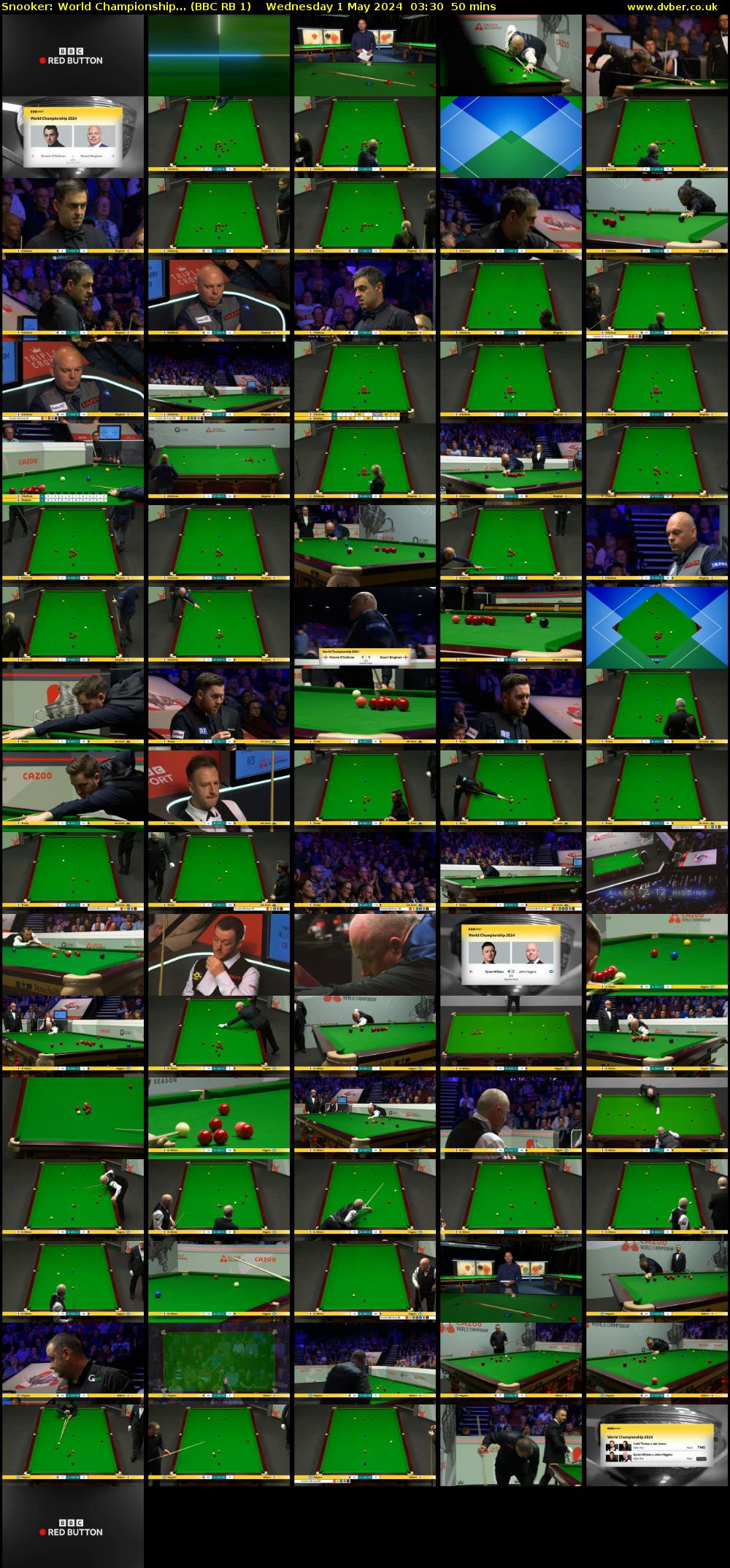 Snooker: World Championship... (BBC RB 1) Wednesday 1 May 2024 03:30 - 04:20