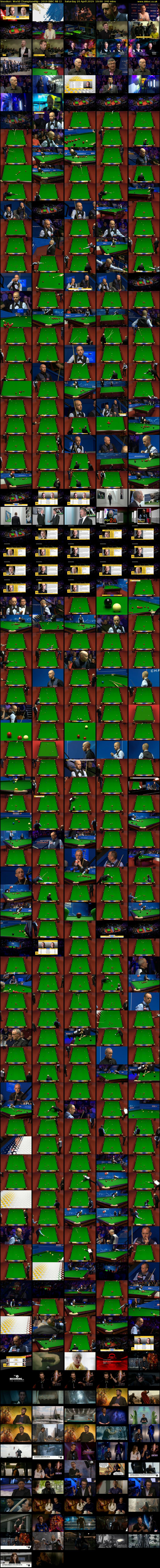 Snooker: World Championship - 2019 (BBC RB 1) Saturday 20 April 2019 10:00 - 14:00
