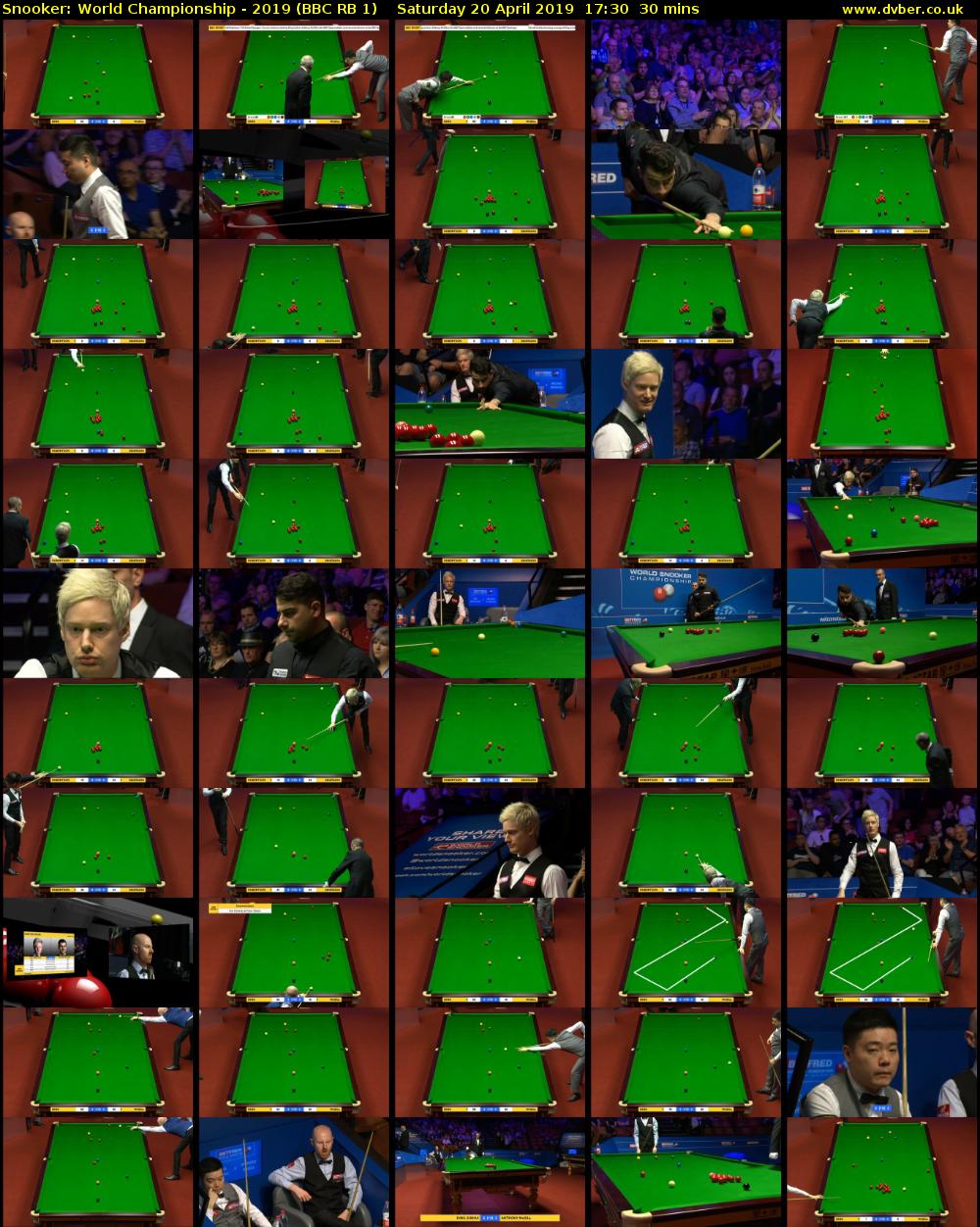 Snooker: World Championship - 2019 (BBC RB 1) Saturday 20 April 2019 17:30 - 18:00