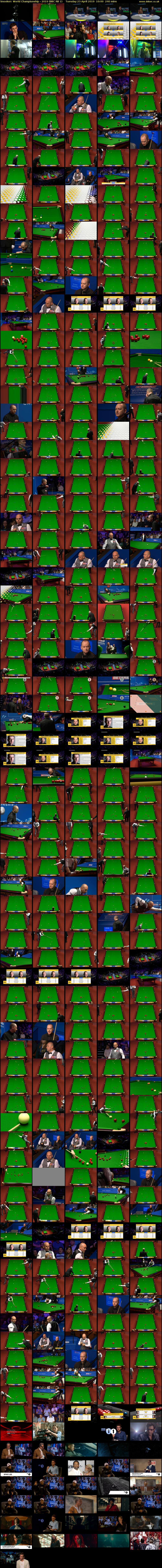 Snooker: World Championship - 2019 (BBC RB 1) Tuesday 23 April 2019 10:00 - 14:00