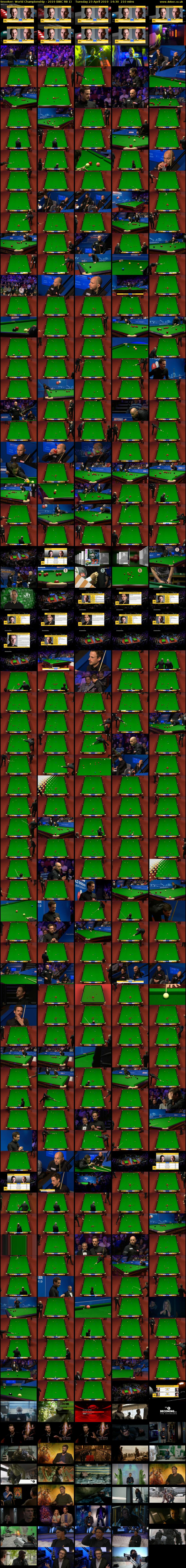 Snooker: World Championship - 2019 (BBC RB 1) Tuesday 23 April 2019 14:30 - 18:00