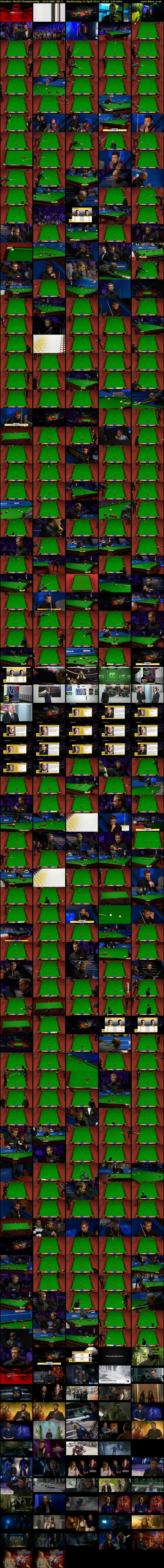 Snooker: World Championship - 2019 (BBC RB 1) Wednesday 24 April 2019 19:00 - 23:00