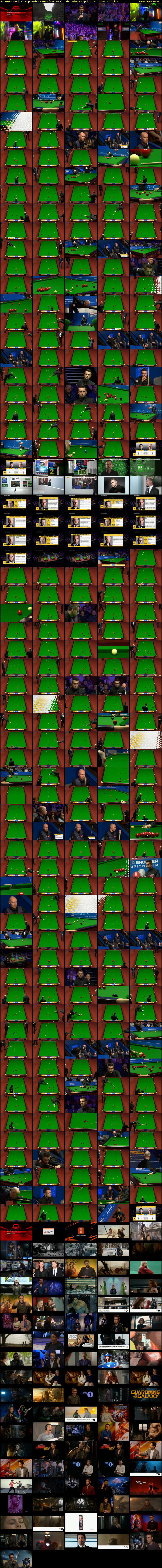 Snooker: World Championship - 2019 (BBC RB 1) Thursday 25 April 2019 19:00 - 23:00