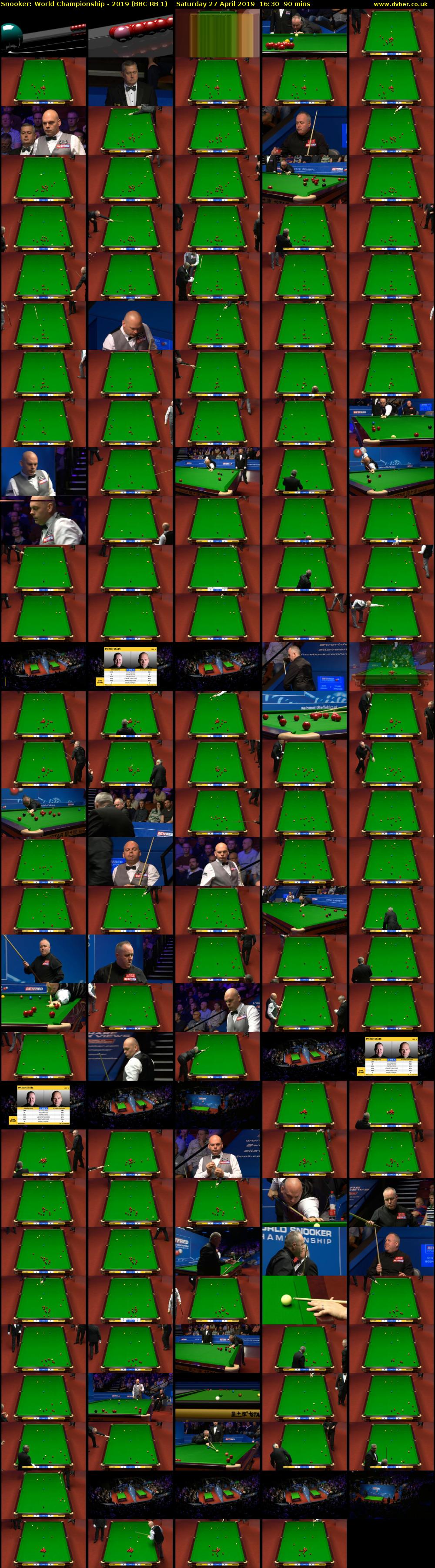 Snooker: World Championship - 2019 (BBC RB 1) Saturday 27 April 2019 16:30 - 18:00