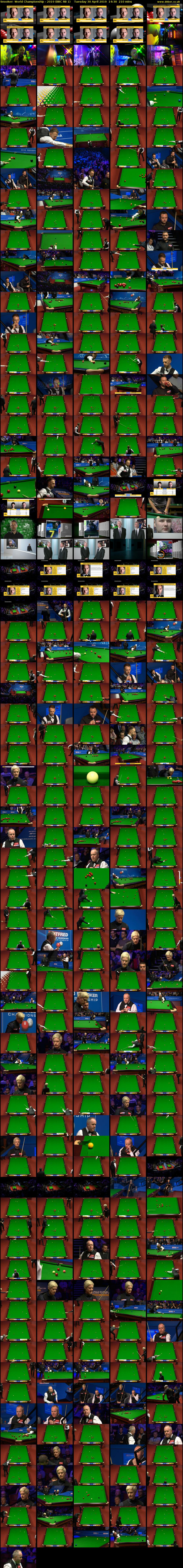 Snooker: World Championship - 2019 (BBC RB 1) Tuesday 30 April 2019 14:30 - 18:00