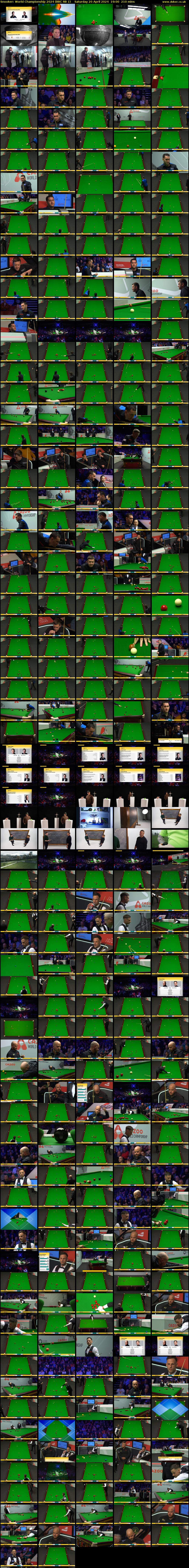 Snooker: World Championship 2024 (BBC RB 1) Saturday 20 April 2024 19:00 - 22:30