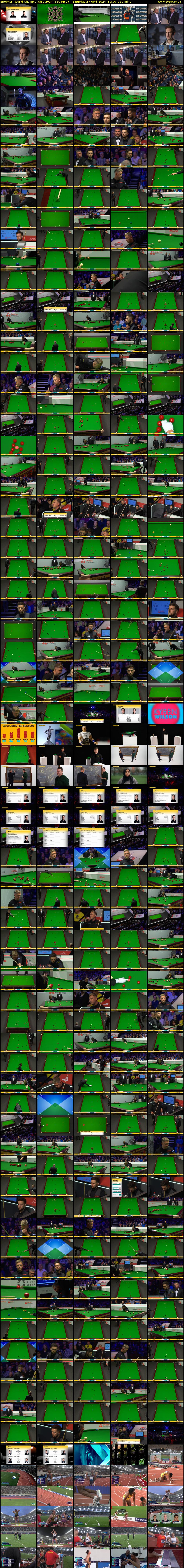 Snooker: World Championship 2024 (BBC RB 1) Saturday 27 April 2024 19:00 - 22:30