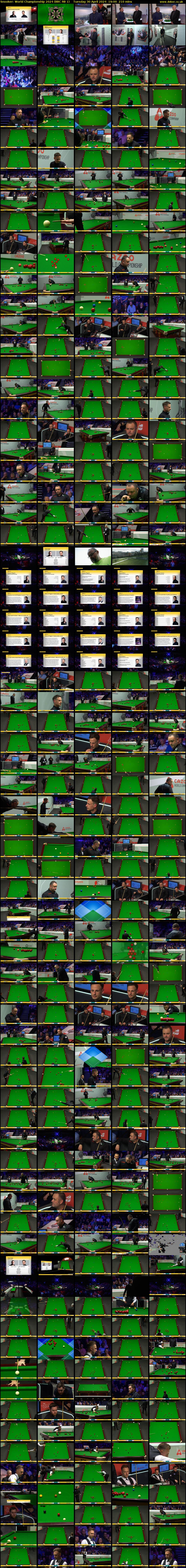 Snooker: World Championship 2024 (BBC RB 1) Tuesday 30 April 2024 19:00 - 22:30