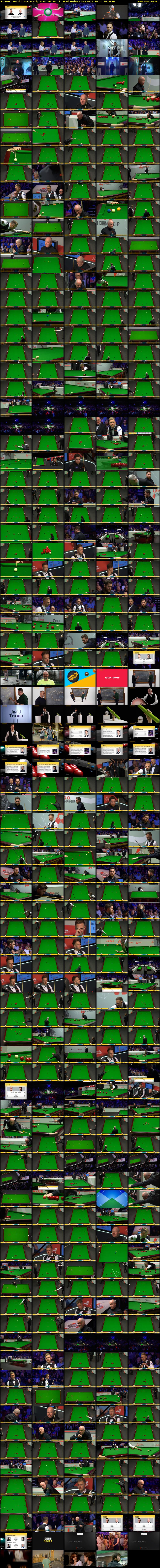 Snooker: World Championship 2024 (BBC RB 1) Wednesday 1 May 2024 10:00 - 14:00