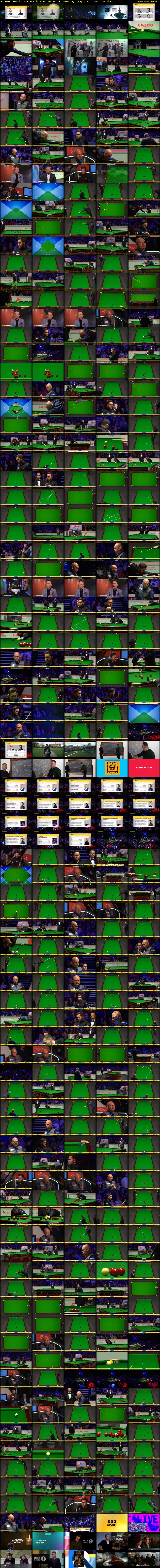 Snooker: World Championship 2024 (BBC RB 1) Saturday 4 May 2024 10:00 - 14:00