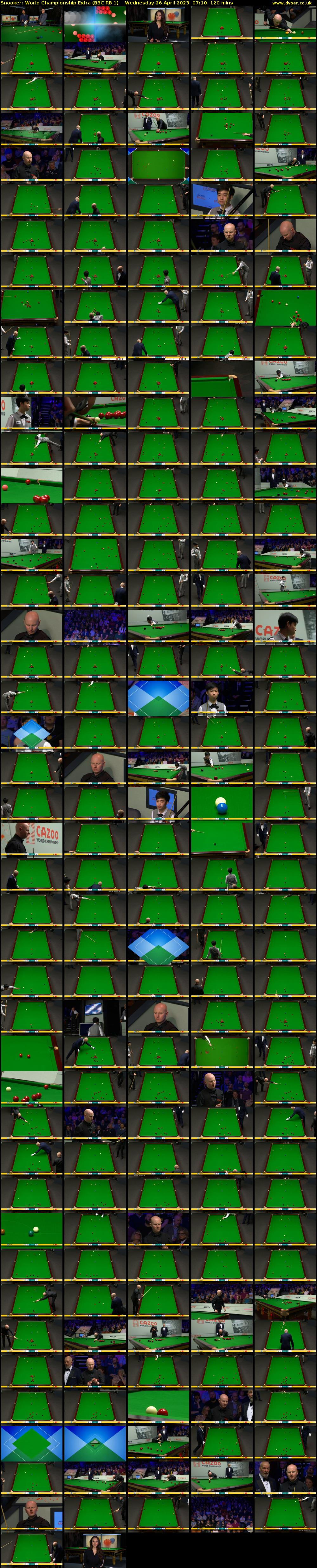 Snooker: World Championship Extra (BBC RB 1) Wednesday 26 April 2023 07:10 - 09:10