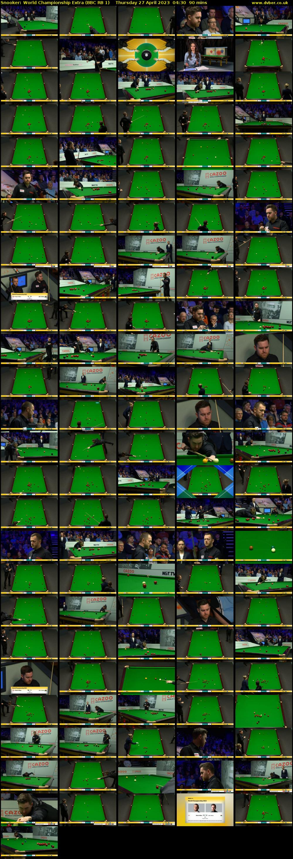 Snooker: World Championship Extra (BBC RB 1) Thursday 27 April 2023 04:30 - 06:00