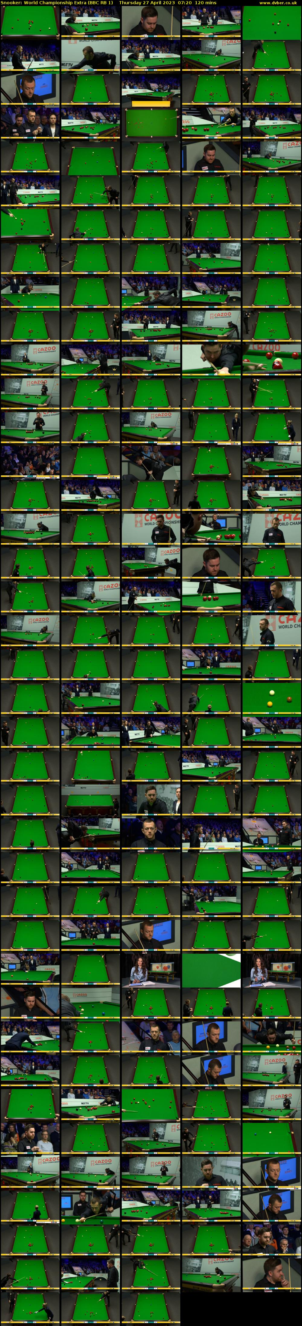 Snooker: World Championship Extra (BBC RB 1) Thursday 27 April 2023 07:20 - 09:20