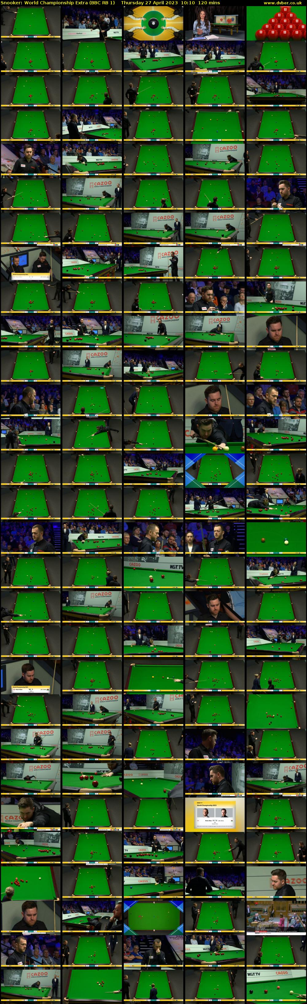 Snooker: World Championship Extra (BBC RB 1) Thursday 27 April 2023 10:10 - 12:10