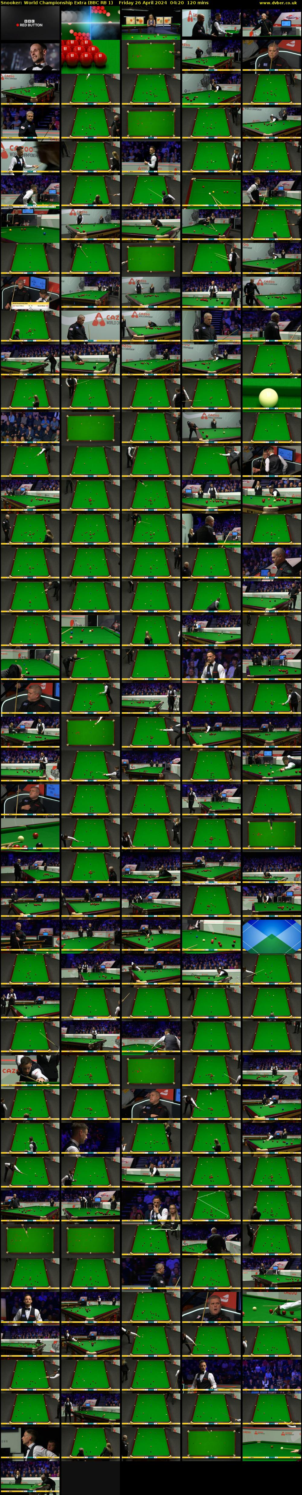 Snooker: World Championship Extra (BBC RB 1) Friday 26 April 2024 04:20 - 06:20