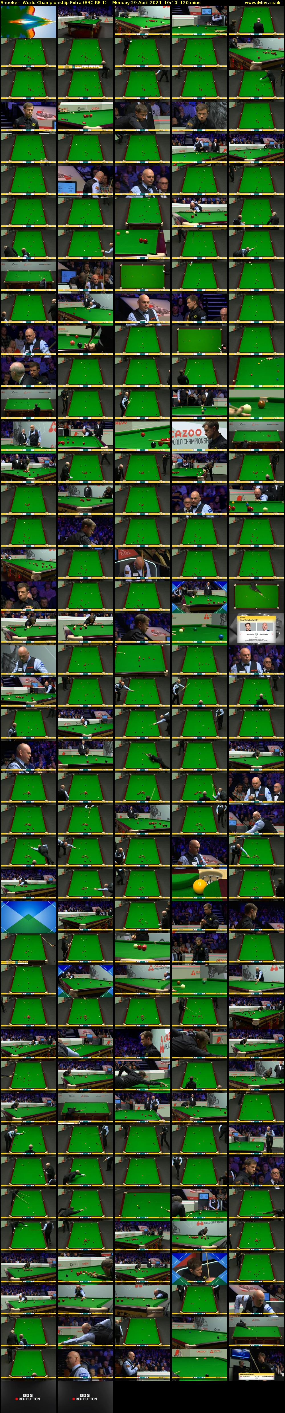 Snooker: World Championship Extra (BBC RB 1) Monday 29 April 2024 10:10 - 12:10