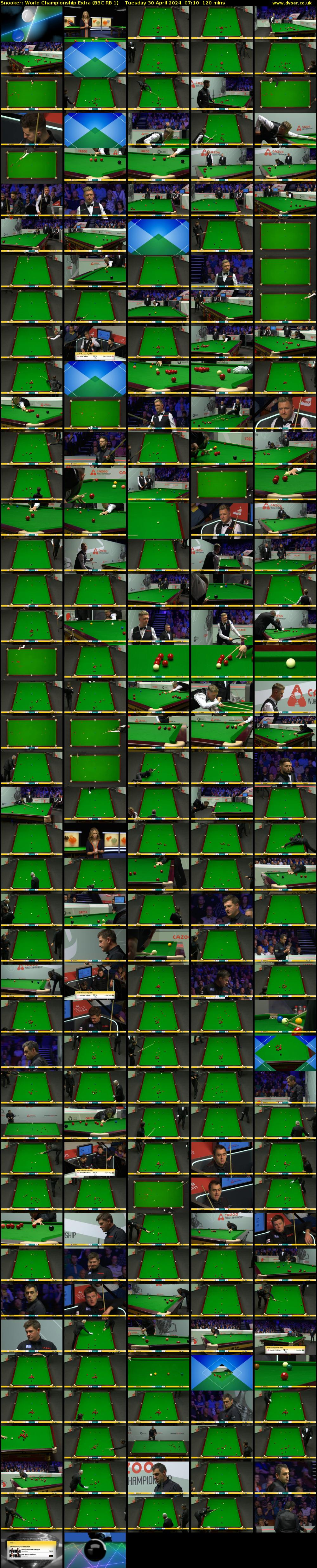 Snooker: World Championship Extra (BBC RB 1) Tuesday 30 April 2024 07:10 - 09:10