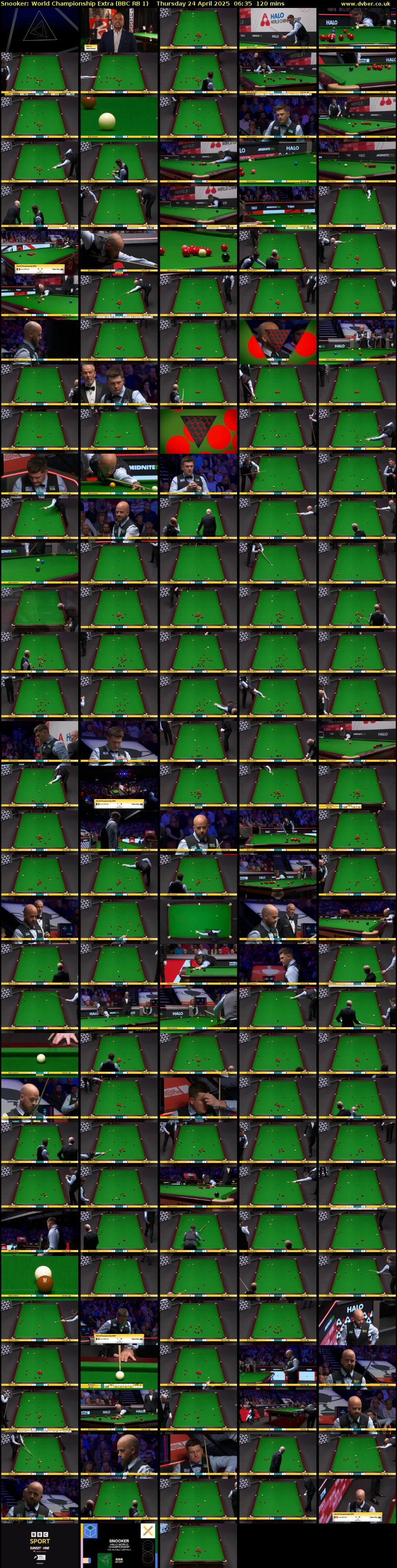 Snooker: World Championship Extra (BBC RB 1) Thursday 24 April 2025 06:35 - 08:35