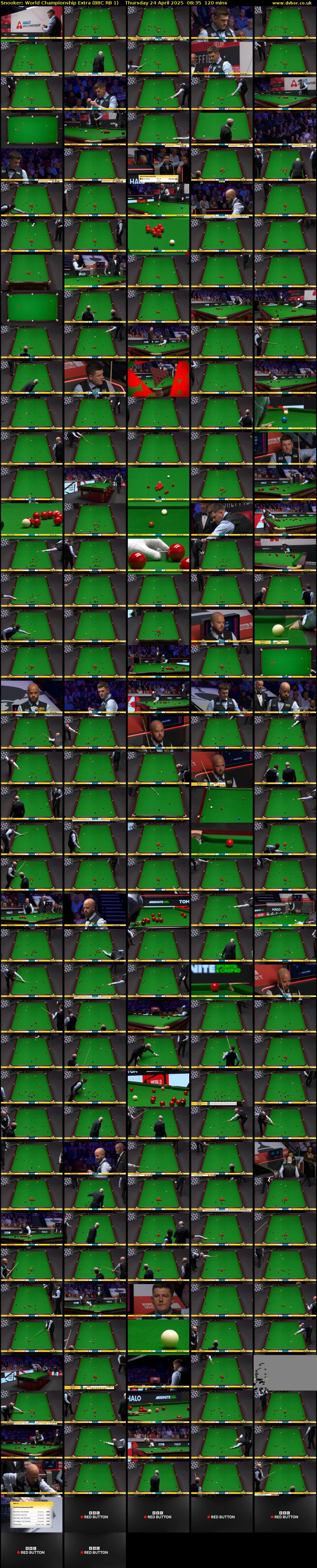Snooker: World Championship Extra (BBC RB 1) Thursday 24 April 2025 08:35 - 10:35