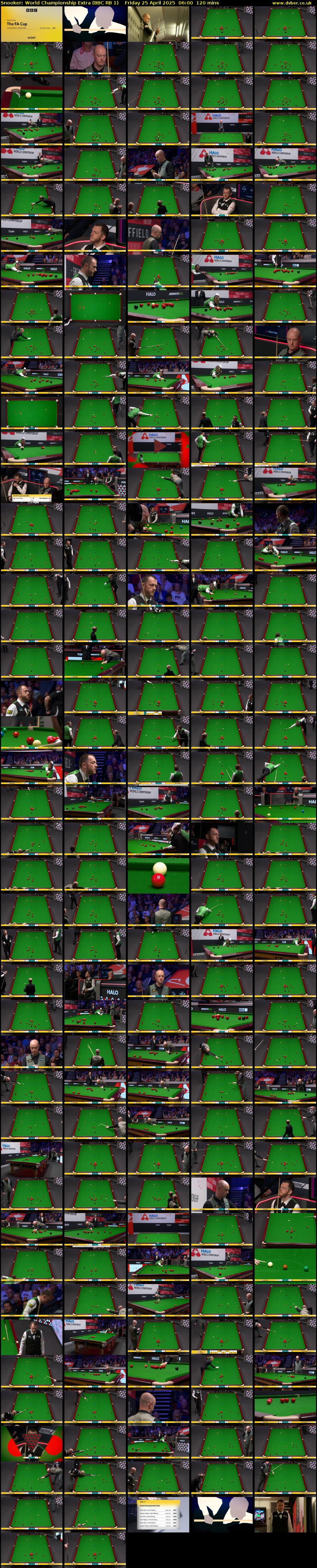 Snooker: World Championship Extra (BBC RB 1) Friday 25 April 2025 06:00 - 08:00
