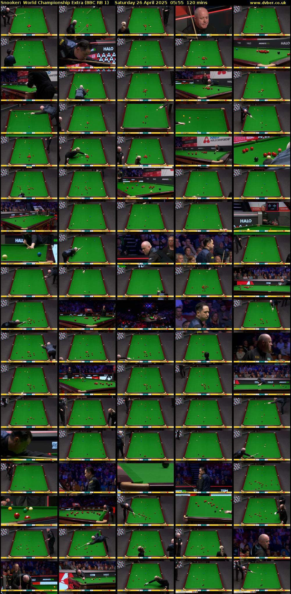 Snooker: World Championship Extra (BBC RB 1) Saturday 26 April 2025 05:55 - 07:55