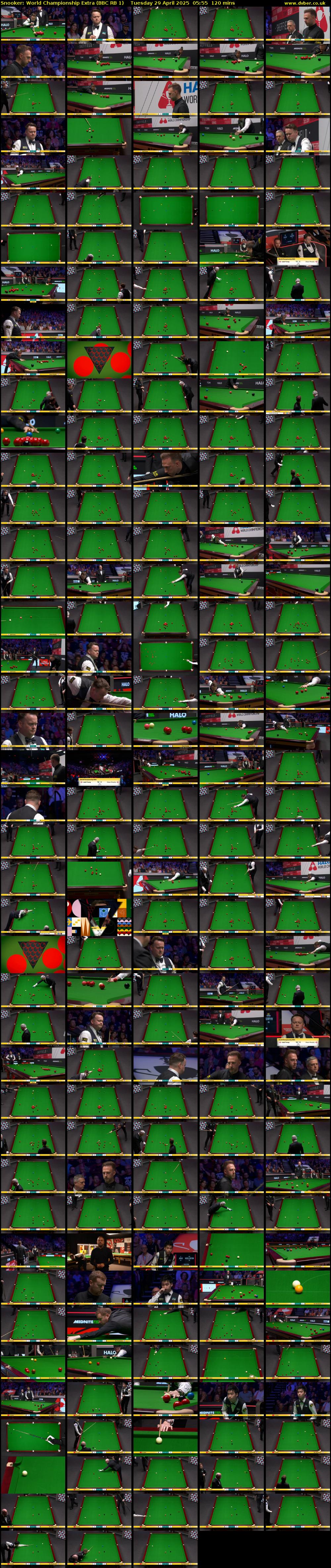 Snooker: World Championship Extra (BBC RB 1) Tuesday 29 April 2025 05:55 - 07:55