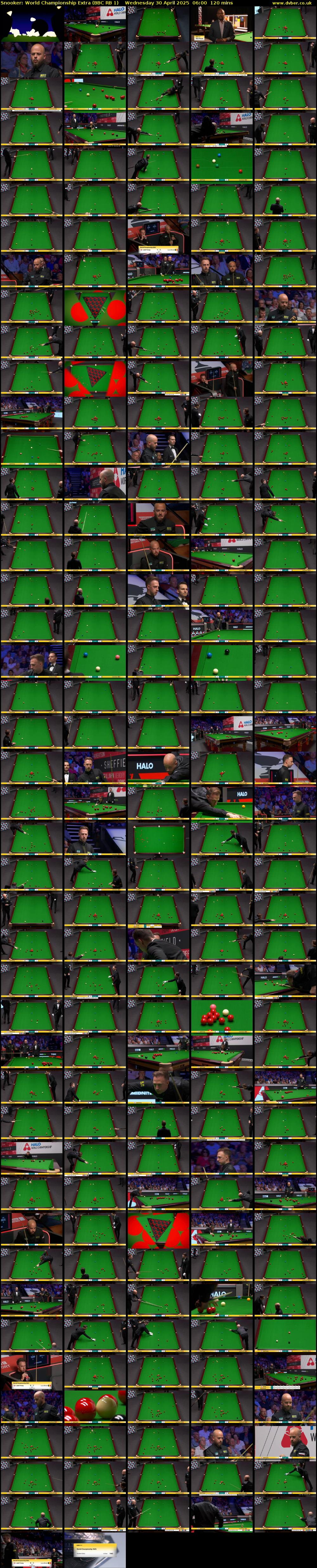 Snooker: World Championship Extra (BBC RB 1) Wednesday 30 April 2025 06:00 - 08:00