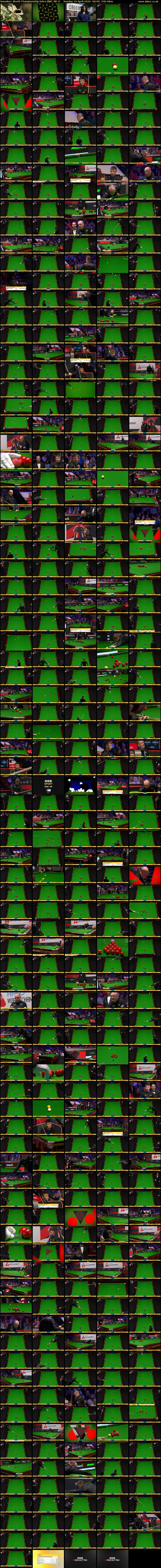 Snooker: World Championship Extra (BBC RB 1) Sunday 19 April 2026 06:00 - 10:00