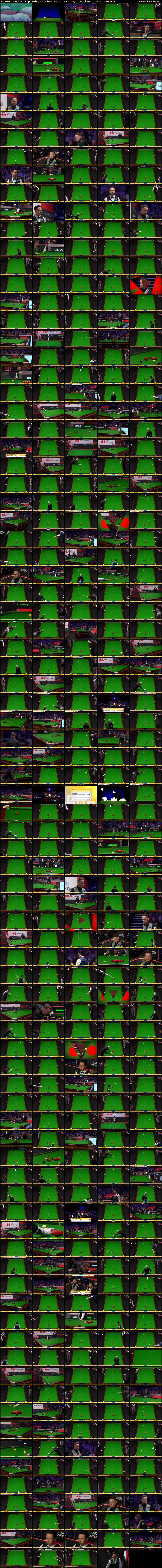 Snooker: World Championship Extra (BBC RB 1) Saturday 25 April 2026 06:00 - 10:00